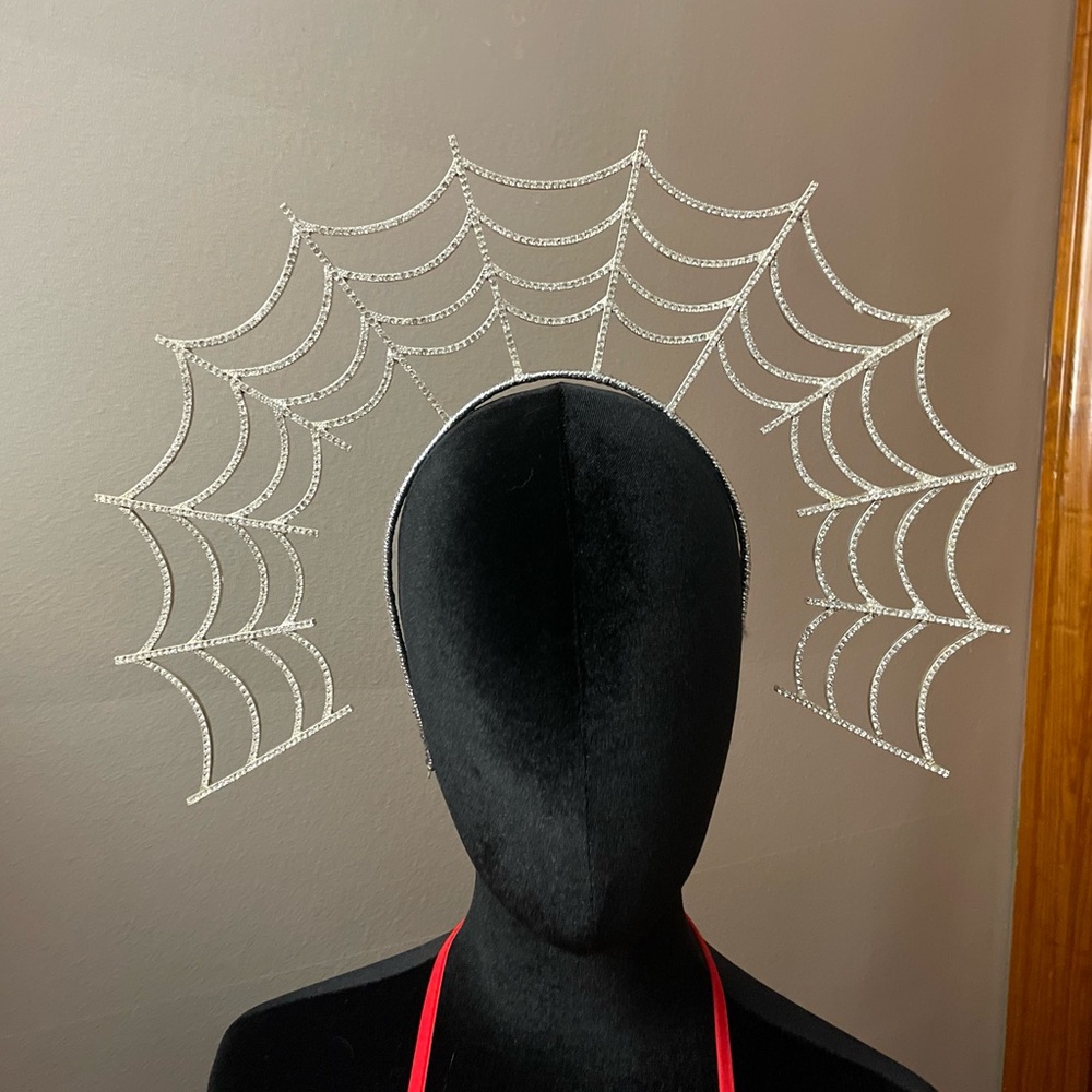 Rhinestone Spider Web Headpiece crown Headband